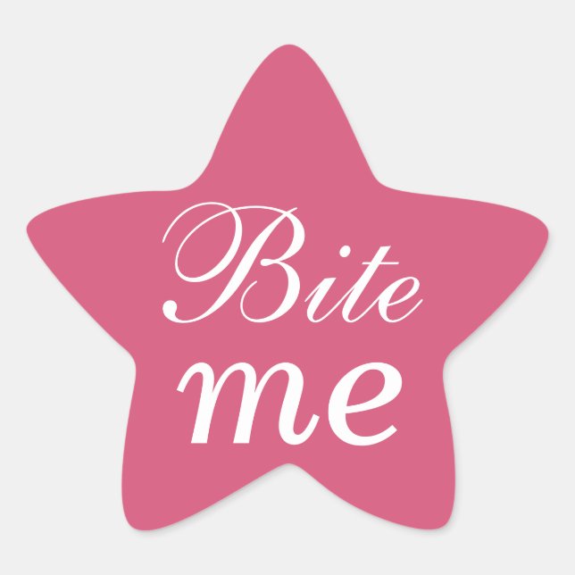 Adesivo Estrela Bite Me Star Sticker - Rosa (Frente)