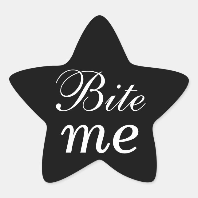 Adesivo Estrela Black and White Star Bite Me Sticker (Frente)