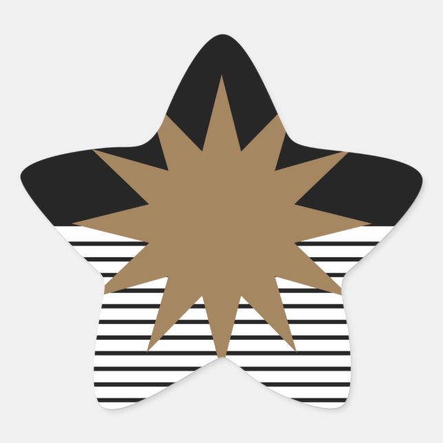 Adesivo Estrela Black White Colorblock e Brown Sun (Frente)