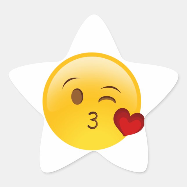 Adesivo Estrela Blow um beijo emoji. (Frente)