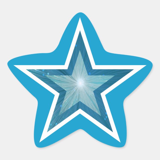 Adesivo Estrela Blue Star forma adesiva azul estelar azul (Frente)