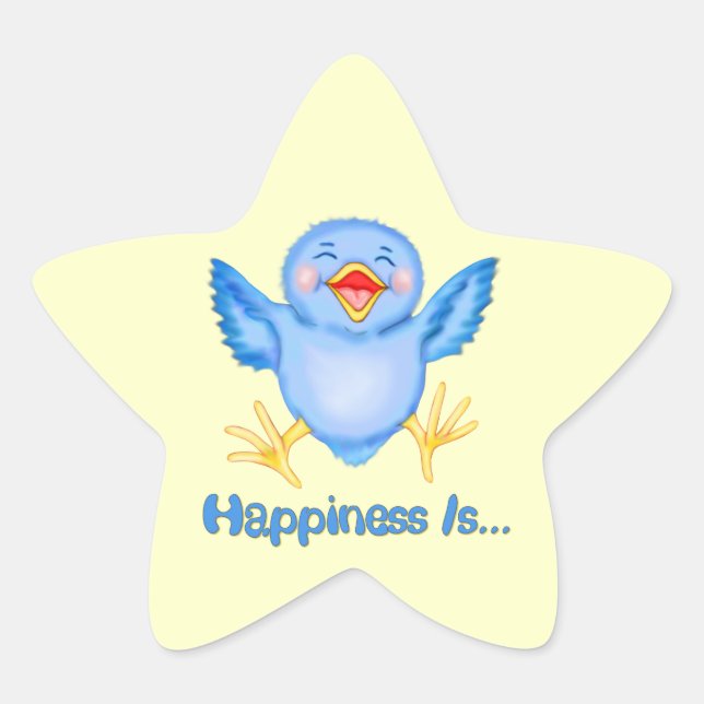 Adesivo Estrela Bluebird da felicidade (Frente)