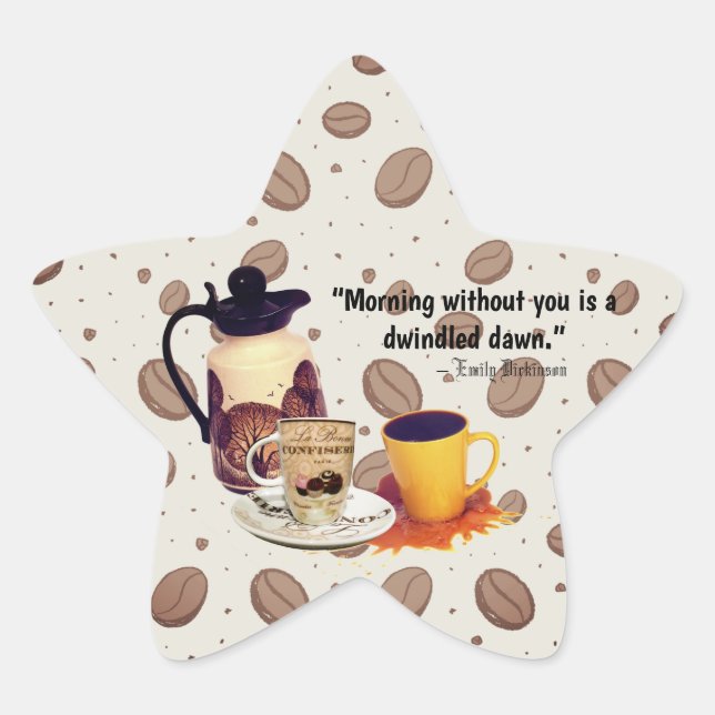 Adesivo Estrela Boas Manhãs Vinheta de Café (Frente)