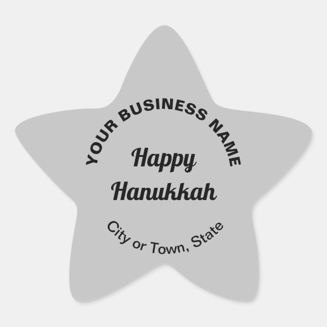 Adesivo Estrela Boas saudações do Hanukkah na Cinza Star Sticker (Frente)