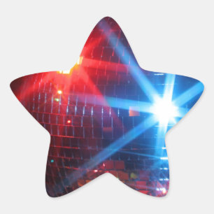 Adesivo Estrela Bola de giro do disco do espelho com lasers