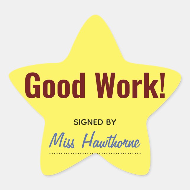 Adesivo Estrela Bom aluno na escola (Frente)