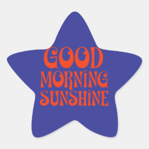 Adesivo Estrela Bom dia Sunshine Retro Decor Impressão