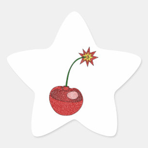 Adesivo Estrela Bomba de Cherry com brilho