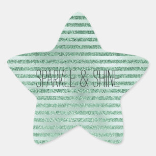 Adesivo Estrela Bonito Mint Green Glitter Ombre Strips