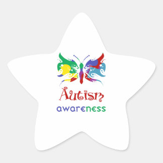 Adesivo Estrela Borboleta de Sensibilização Autismo