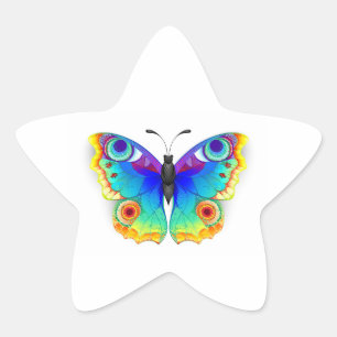 Adesivo Estrela Borboleta Pavão Olho de Arco-Íris