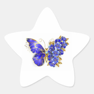 Adesivo Estrela Borboleta Safira Flor