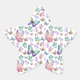 Adesivo Estrela Borboletas de Aquarela Padrão Invisível