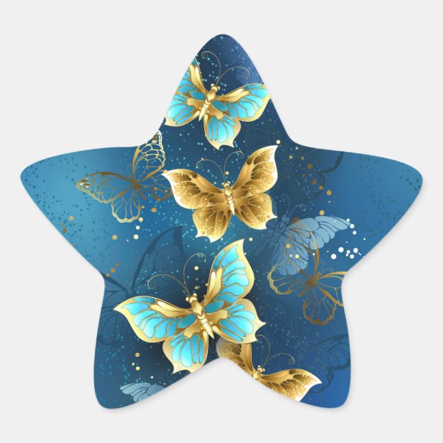 Adesivo Estrela Borboletas de ouro (Frente)