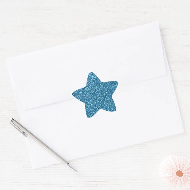 Adesivo Estrela Boston Blue Glitter (Envelope)