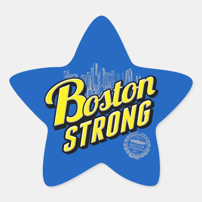 Adesivo Estrela Boston City Strong Lembra de Azul (Frente)