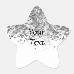 Adesivo Estrela Branco e brilho do falso personalizado