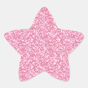 Adesivo Estrela Brilho cor-de-rosa feminino impresso