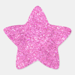 Adesivo Estrela Brilho de Lantejoulas Rosa