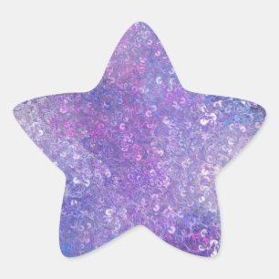 Adesivo Estrela Brilho de Lantejoulas Rosa e Roxo