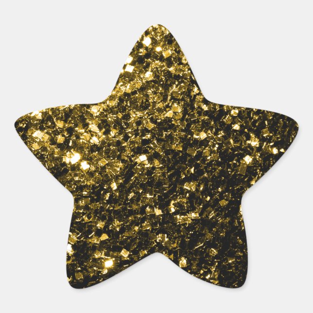 Adesivo Estrela Brilho falso amarelo dourado escuro (Frente)