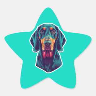 Adesivo Estrela Brilho Leal – Bluetick Coonhound Pop Art Vibrante
