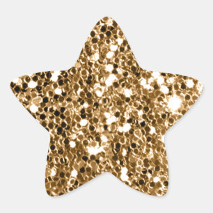 Adesivo Estrela Brilho Sólido, Dourado Sparkle