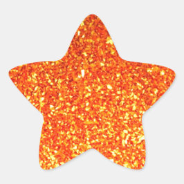 Adesivo Estrela Brilho sparkly alaranjado