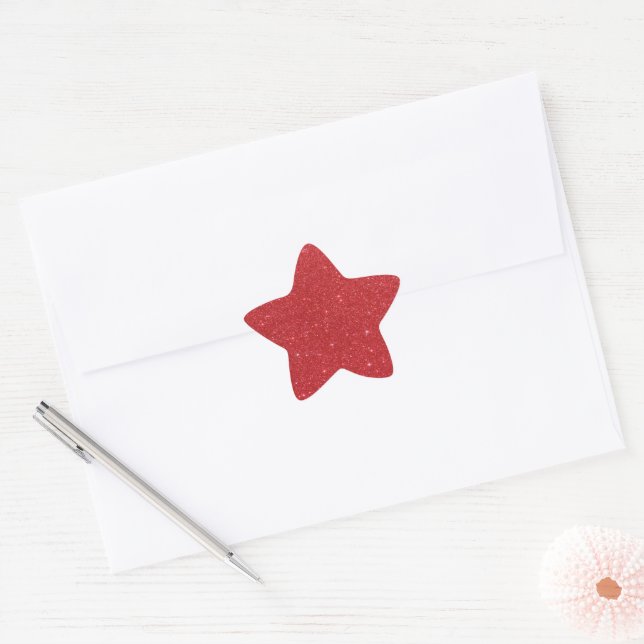 Adesivo Estrela Brilho vermelho (Envelope)