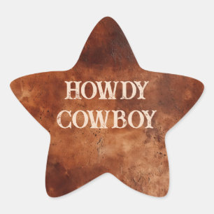 Adesivo Estrela Brown Ocidental Howdy Cowboy Brown
