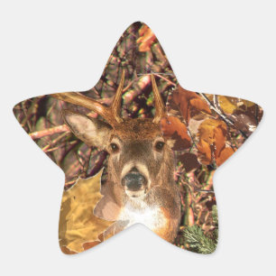 Adesivo Estrela Buck em Hunter Camo White Tail Deer