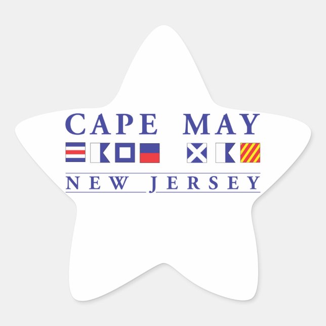 Adesivo Estrela Cabo May New Jersey (Frente)