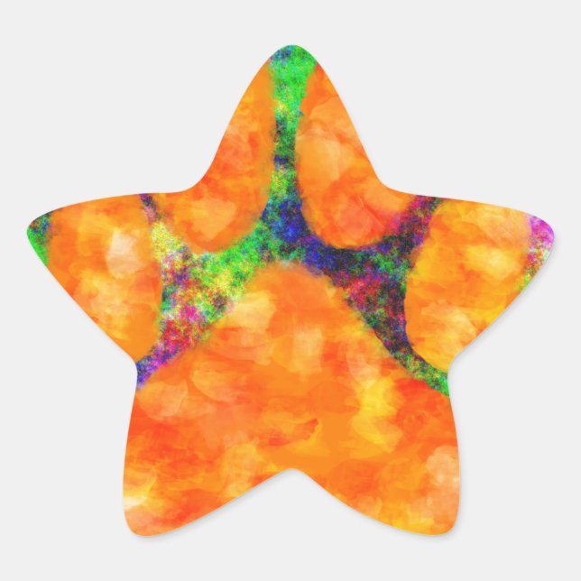 Adesivo Estrela Cachorro Cachorro Imprimir Aquarela (Frente)