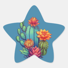 Adesivo Estrela Cactus bonito