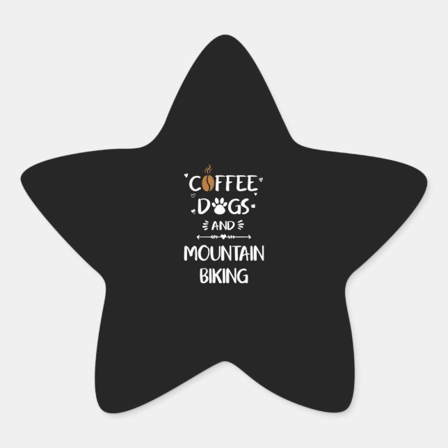 Adesivo Estrela Cães de café e bicicleta de descida (Frente)
