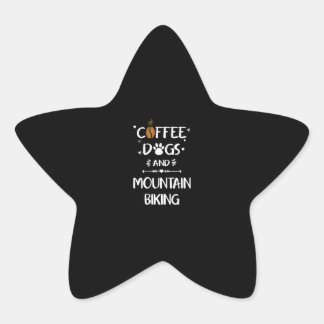 Adesivo Estrela Cães de café e bicicleta de descida
