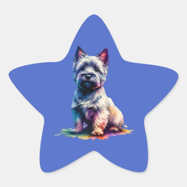 Adesivo Estrela Cairn Terrier Dog (Frente)