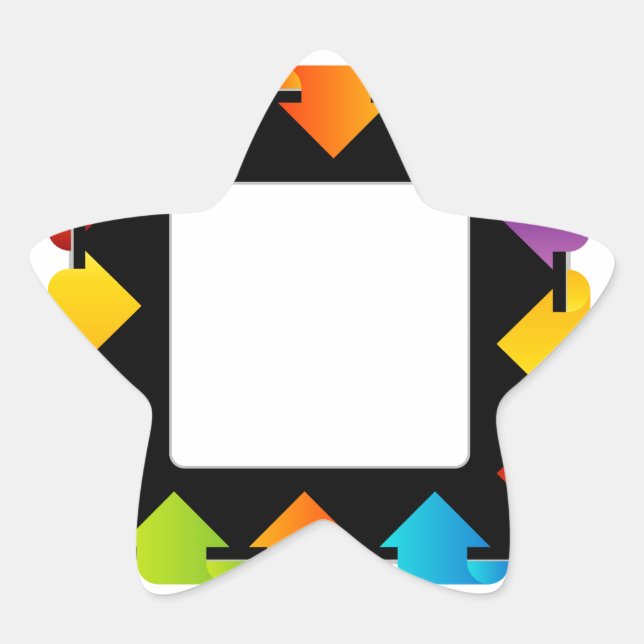 Adesivo Estrela Caixa de texto com setas (Frente)