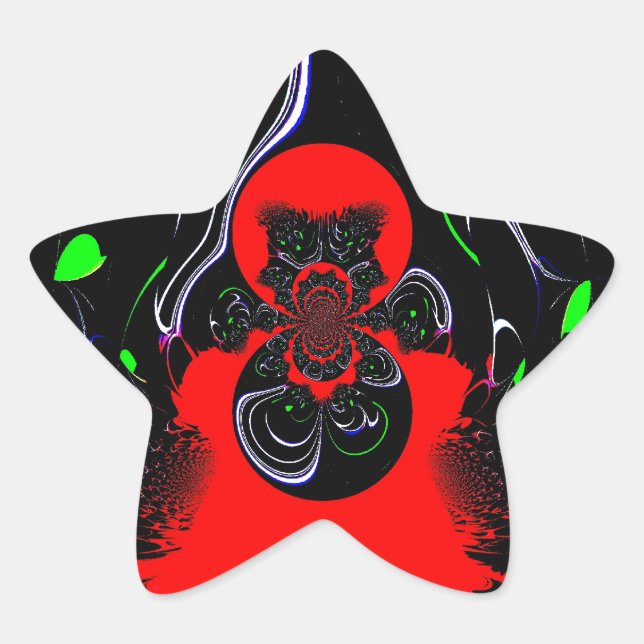 Adesivo Estrela Caleidoscópio Fluid Art Impressão (Frente)