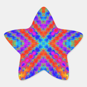 Adesivo Estrela caleidoscópio fractal colorido