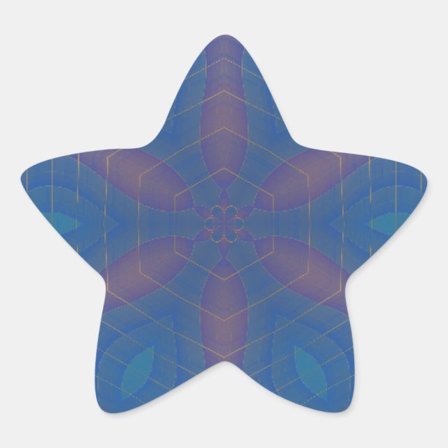 Adesivo Estrela Caleidoscópio Quase Hexagonal Mandala (Frente)