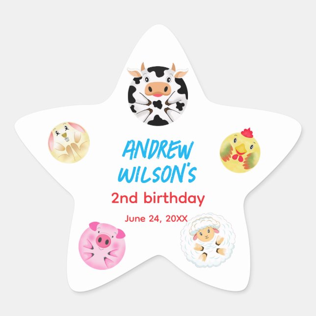 Adesivo Estrela Called Farm Party Animals Ready to Play Balls (Frente)