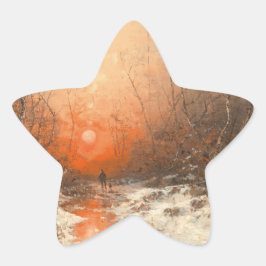 Adesivo Estrela Caminho da Floresta com Caçador no Sunset