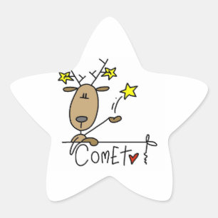 Adesivo Estrela Camisas e Presentes de Natal do Rena Cometa