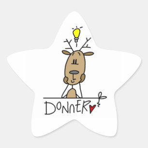 Adesivo Estrela Camisetas e Presentes de Natal do Reindeer Donner