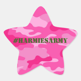 Adesivo Estrela Camuflagem cor-de-rosa Bachelorette Hashtag Sticke
