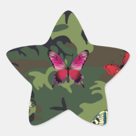 Adesivo Estrela camuflagem de borboletas