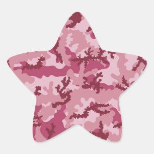 Adesivo Estrela Camuflagem rosa