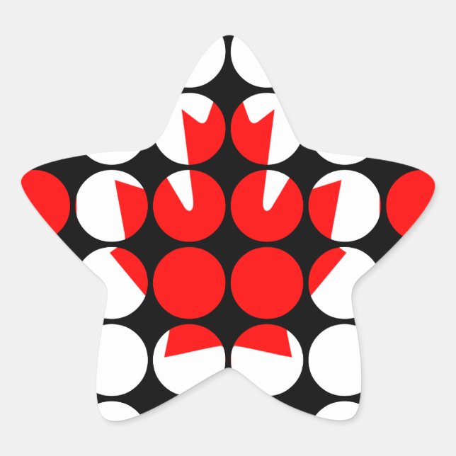 Adesivo Estrela Canadá Na moda Girly Chic Bolinhas Canada Flag (Frente)