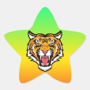 Adesivo Estrela Caneca de viagem de Tigre em Raiva-25818